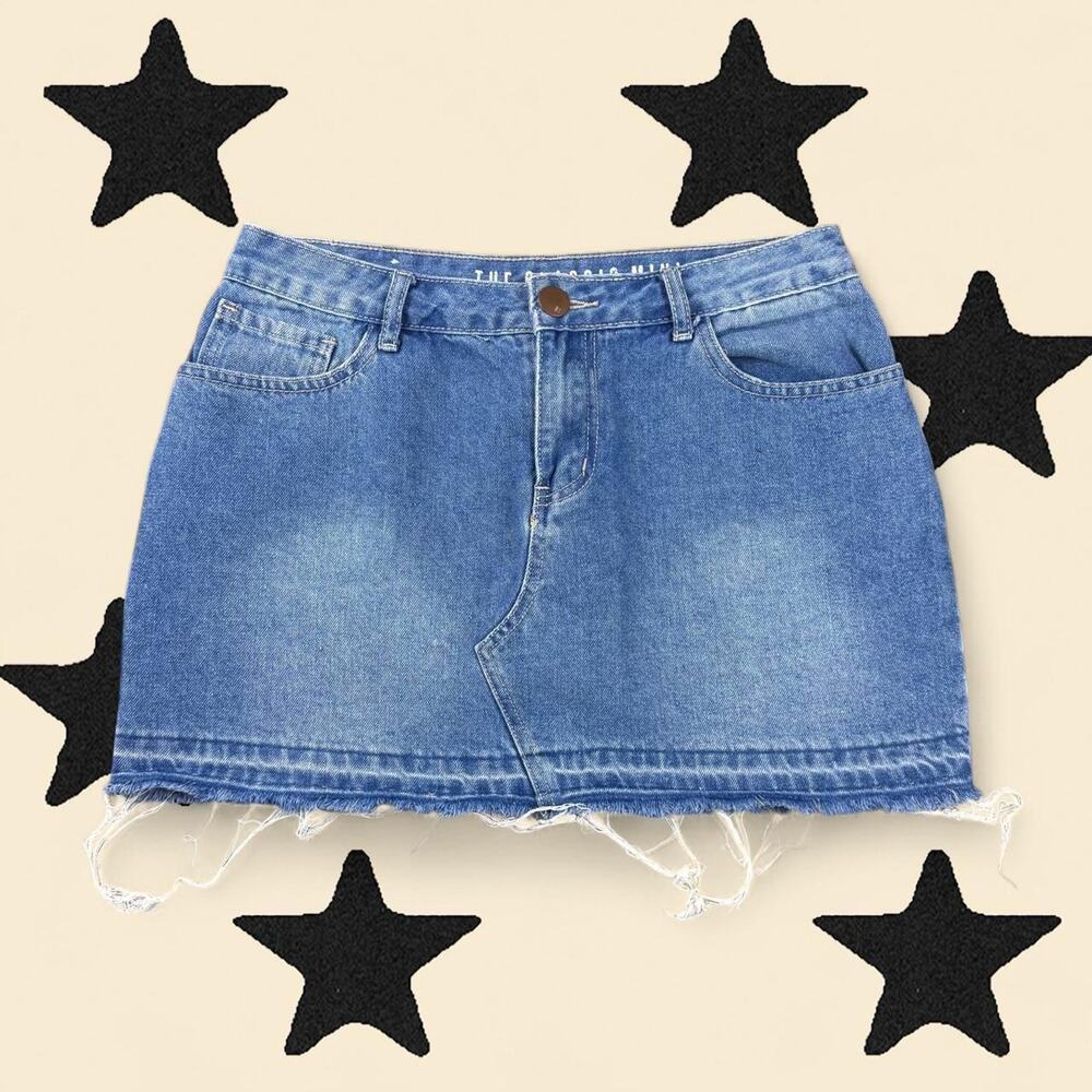 ★ Blue denim mini skirt ★